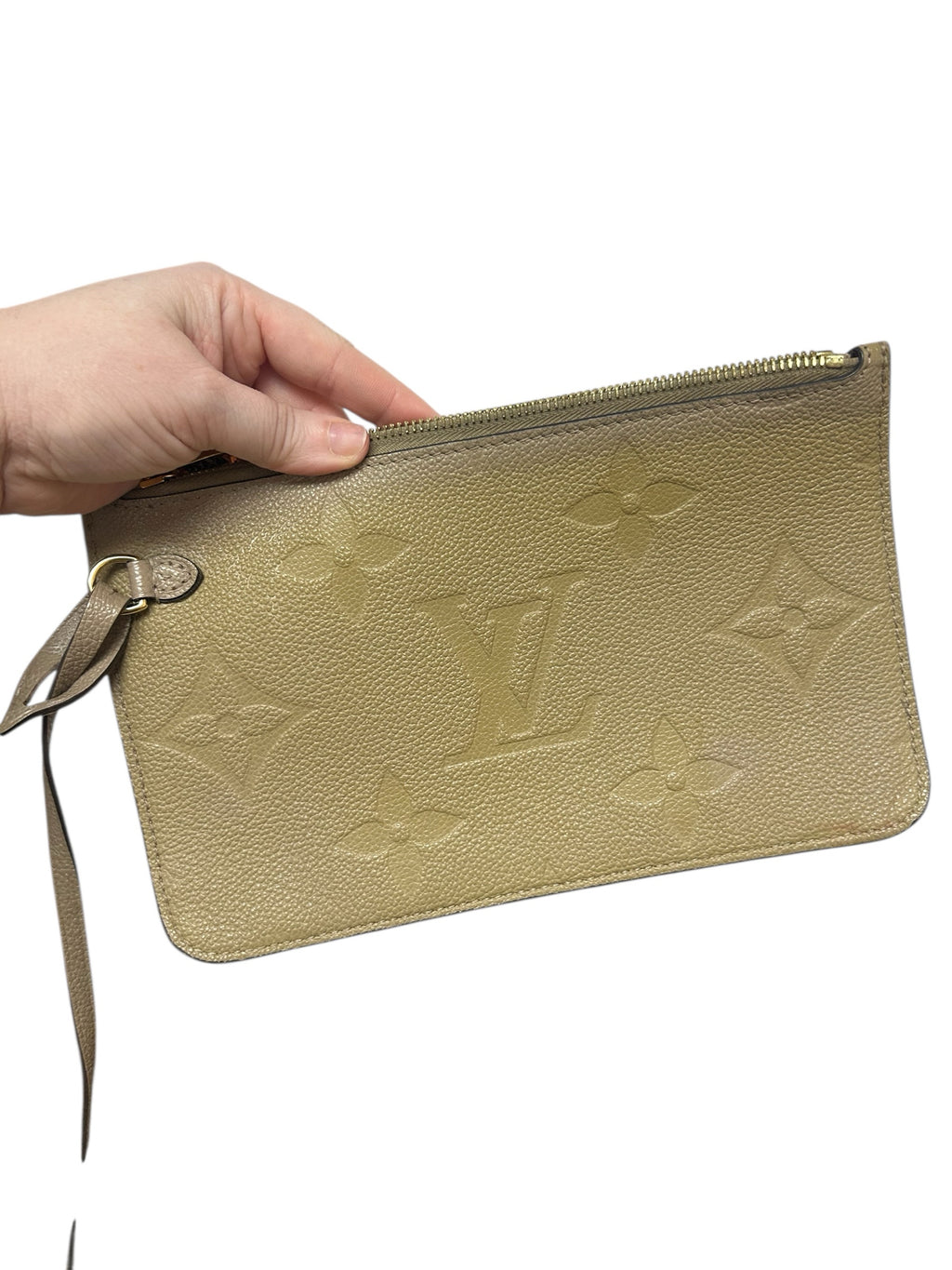 LOUIS VUITTON NEVERFULL MM TURTLEDOVE MONOGRAM EMPREINTE LEATHER WITH POUCH