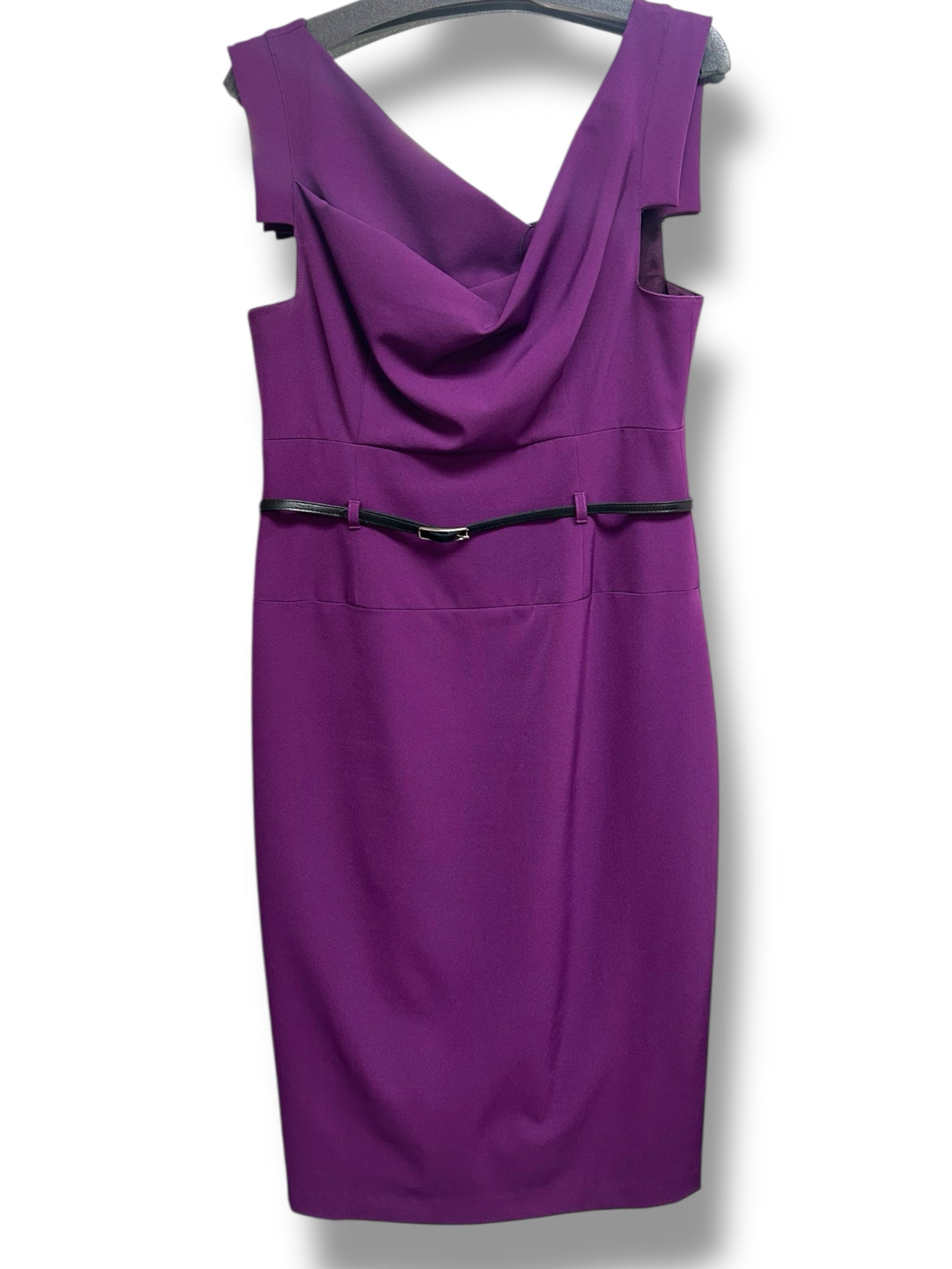 BLACK HALO WOMEN'S JACKIE O BELTED SHEATH DRESS SIZE 12