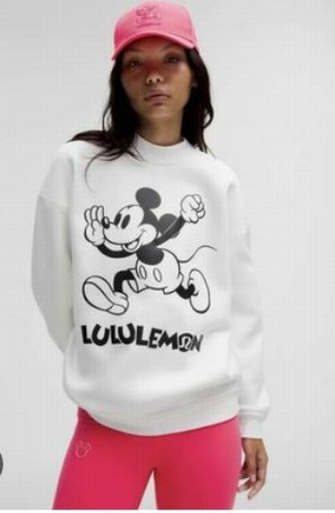 DISNEY X LULULEMON MICKEY MOUSE FLEECE OVERSIZE CREWNECK WHITE