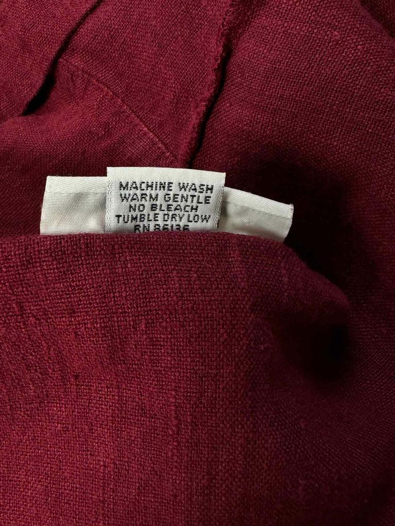 BRYN WALKER LAGENLOOK LINEN BUTTON UP MAROON SHIRT BOXY OVERSIZED SIZE S