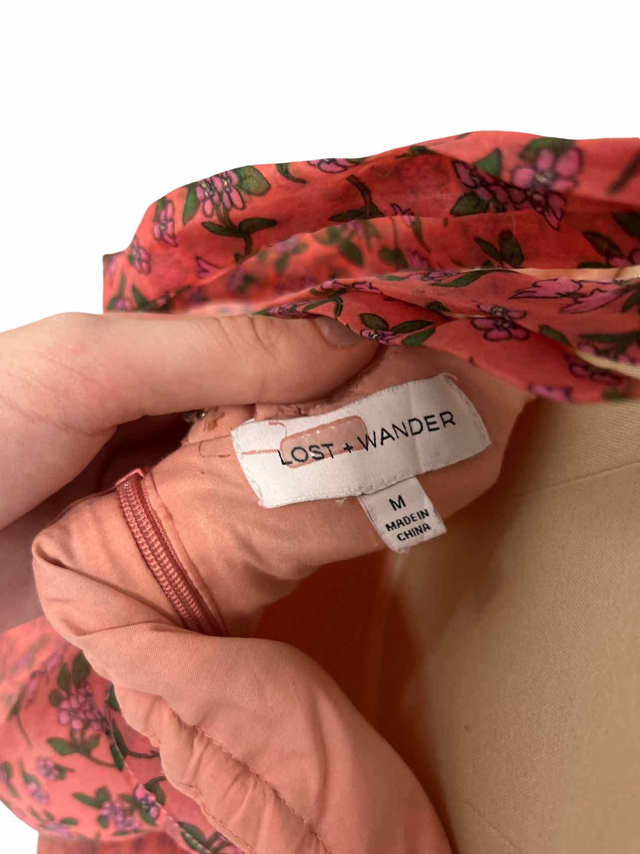 LOST + WANDER FLORAL TIERED VENUS RISING PRINT DRESS SIZE:M