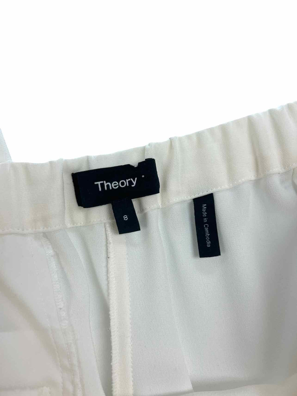 THEORY TREECA ADMIRAL CREPE CROP PANT IN RICE SIZE 8