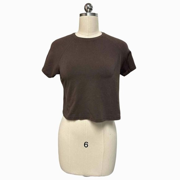 SKIMS NWT! VINTAGE CROPPED RAGLAN TEE IN COCOA BOWN SIZE XL