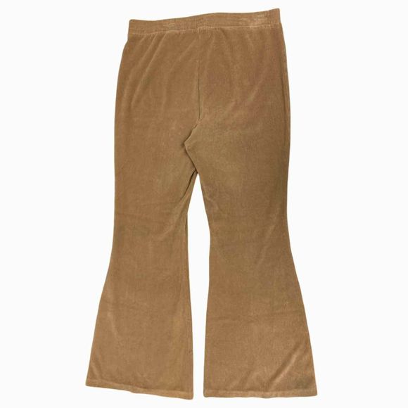 AERIE GROOVE ON VELOUR FLARE TAN PANT SIZE XL