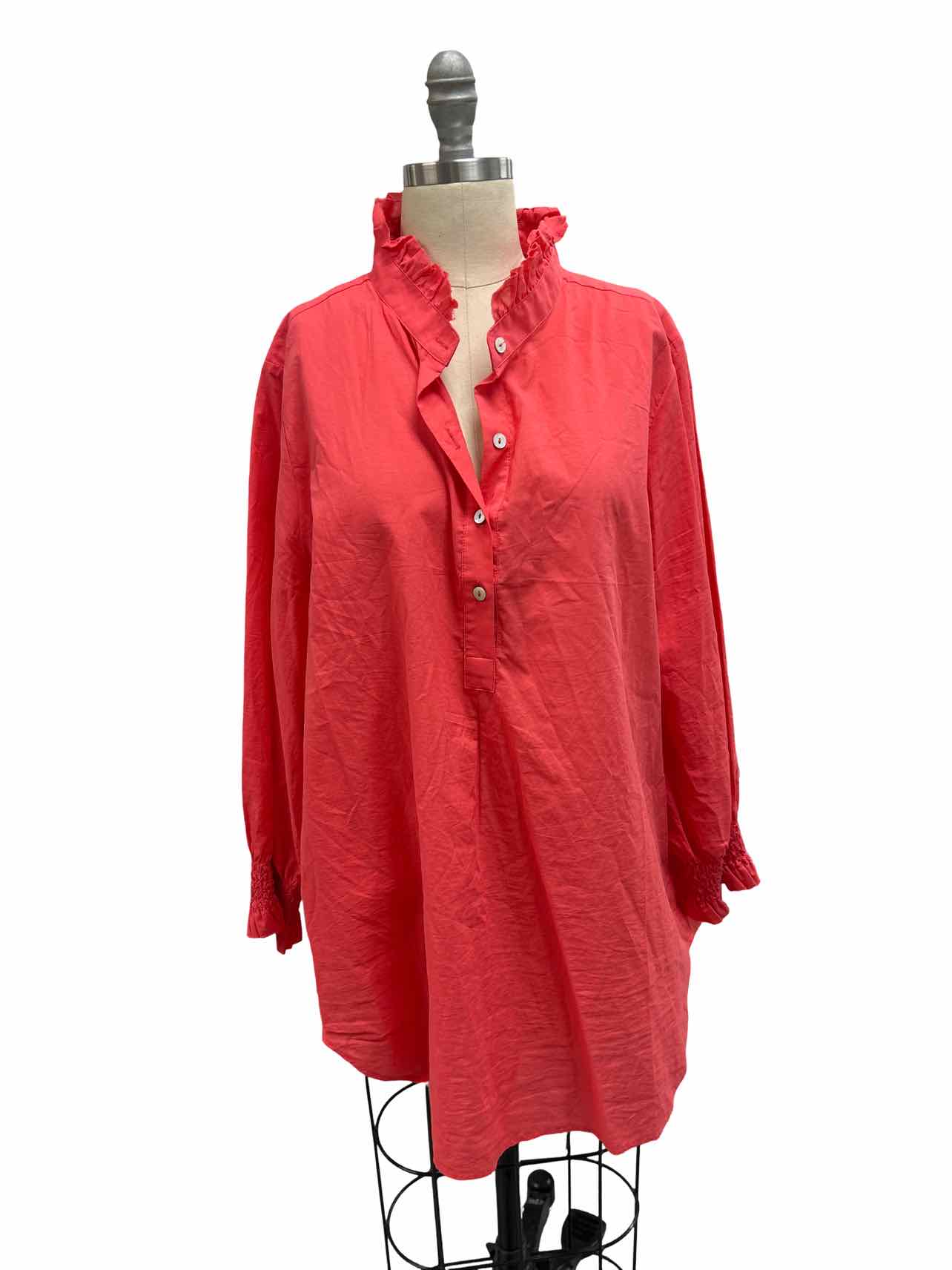 TUCKERNUCK SCORAL TEAGAN POPOVER SHIRT SIZE: 2X