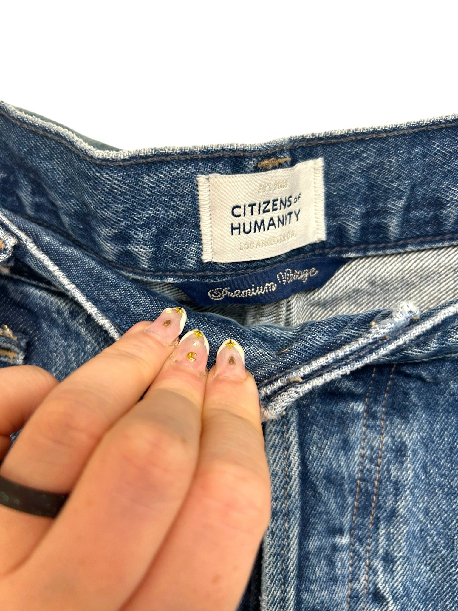 CITIZENS OF HUMANITY BUTTON FLY PREMIUM VINTAGE ISLA SLIM STRAIGHT JEANS