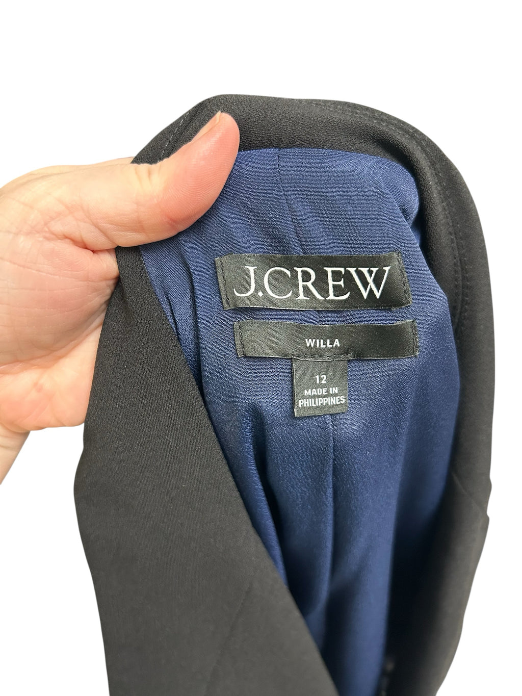 JCREW WILLA CITY CREPE BLAZER BLACK GOLD SIZE 12