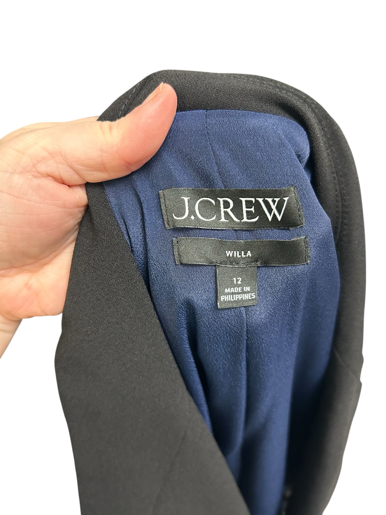 JCREW WILLA CITY CREPE BLAZER BLACK GOLD SIZE 12