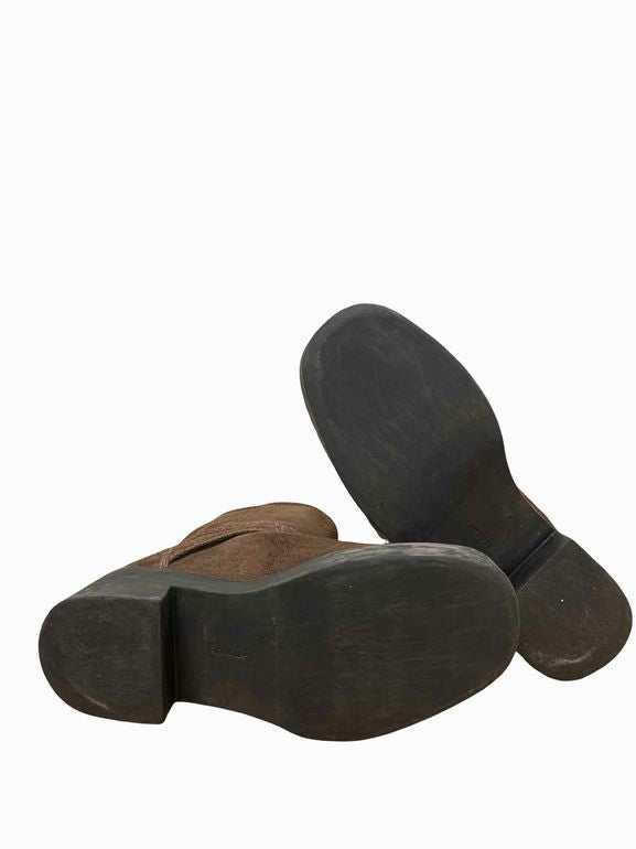 LARROUDE HARDY SUEDE MOTO BOOTS SIZE: 6