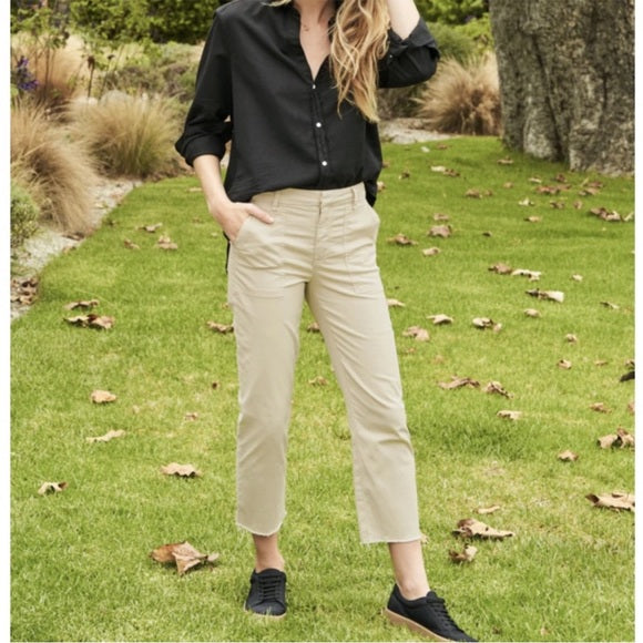 FRANK & EILEEN BLACKSTONE UTILITY ITALIAN PERFORMANCE TWILL RAW HEM SIZE: 8