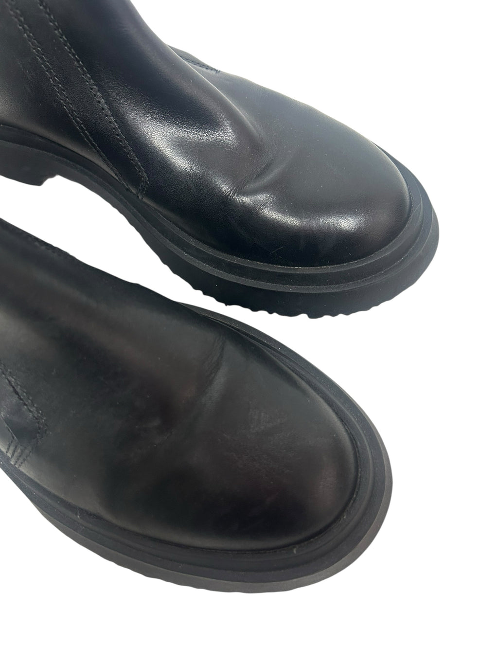 CAMPER BLACK LEATHER WALDEN CHELSEA CHUNKY ANKLE BOOTS SIZE 38 US 7.5