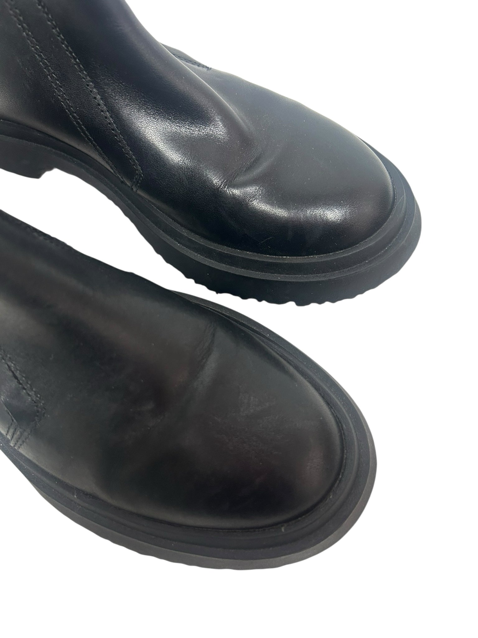 CAMPER BLACK LEATHER WALDEN CHELSEA CHUNKY ANKLE BOOTS SIZE 38 US 7.5