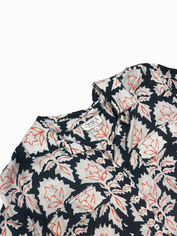 ANTHROPOLOGIE OMIKA PALMA SHIRT DRESS MAXI IN MIKA CAVIAR SIZE: XL