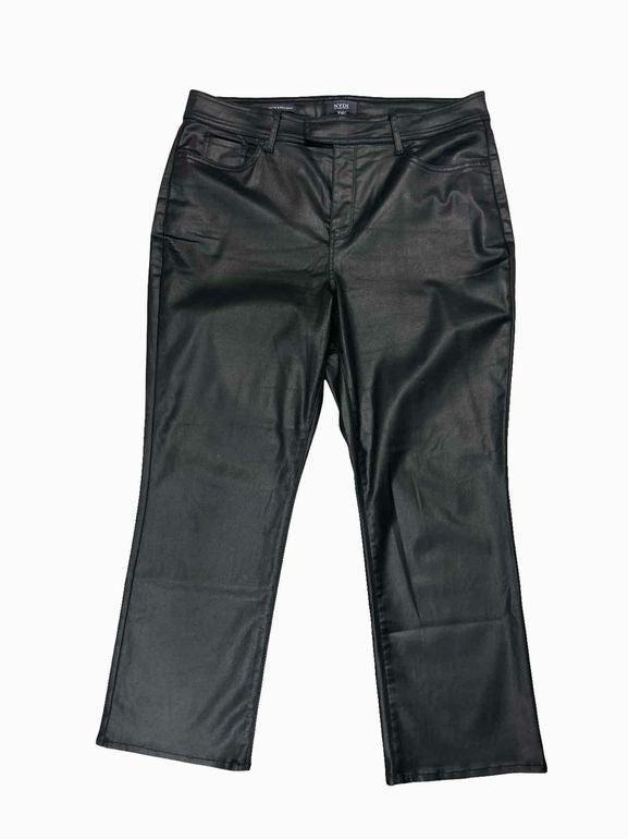 NYDJ  MARILYN STRAIGHT JEANS IN BLACK COATED SIZE: 16
