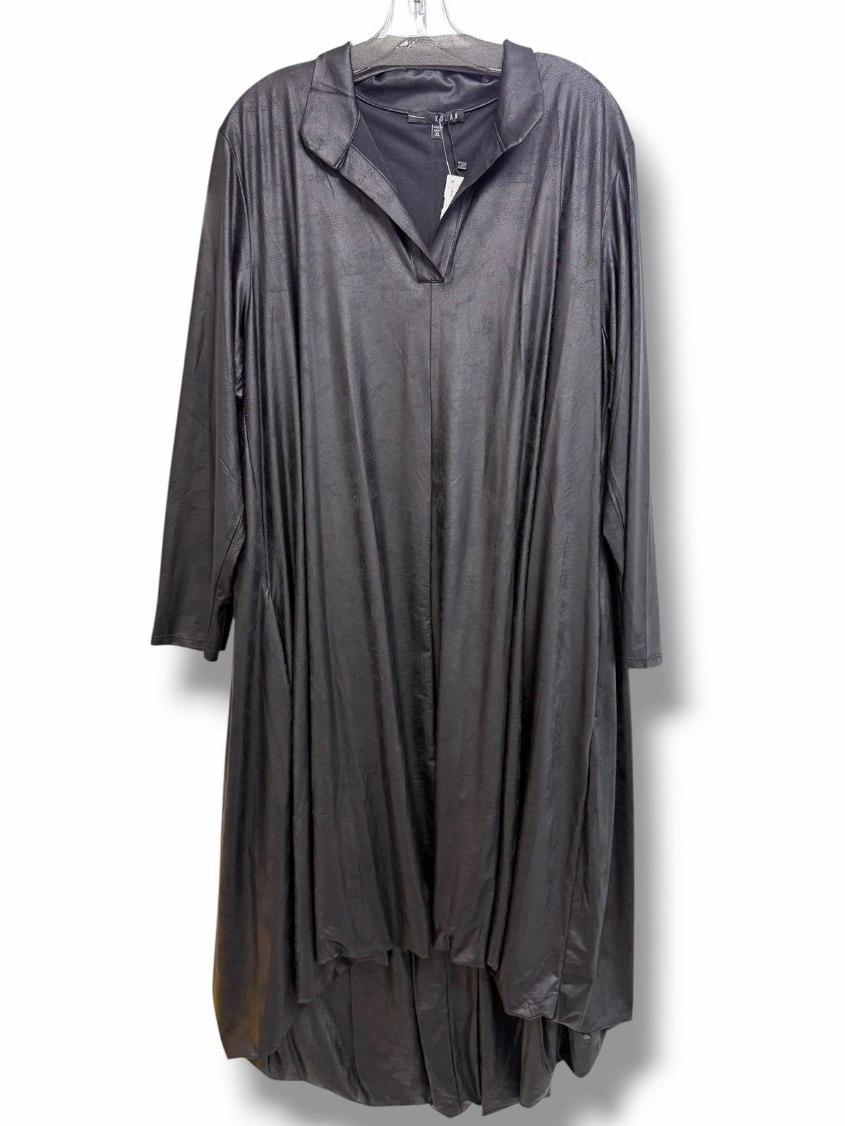 NWT KOZAN ART TO WEAR ARTEMIS FAUX LEATHER BLACK  DRESS SIZE XL