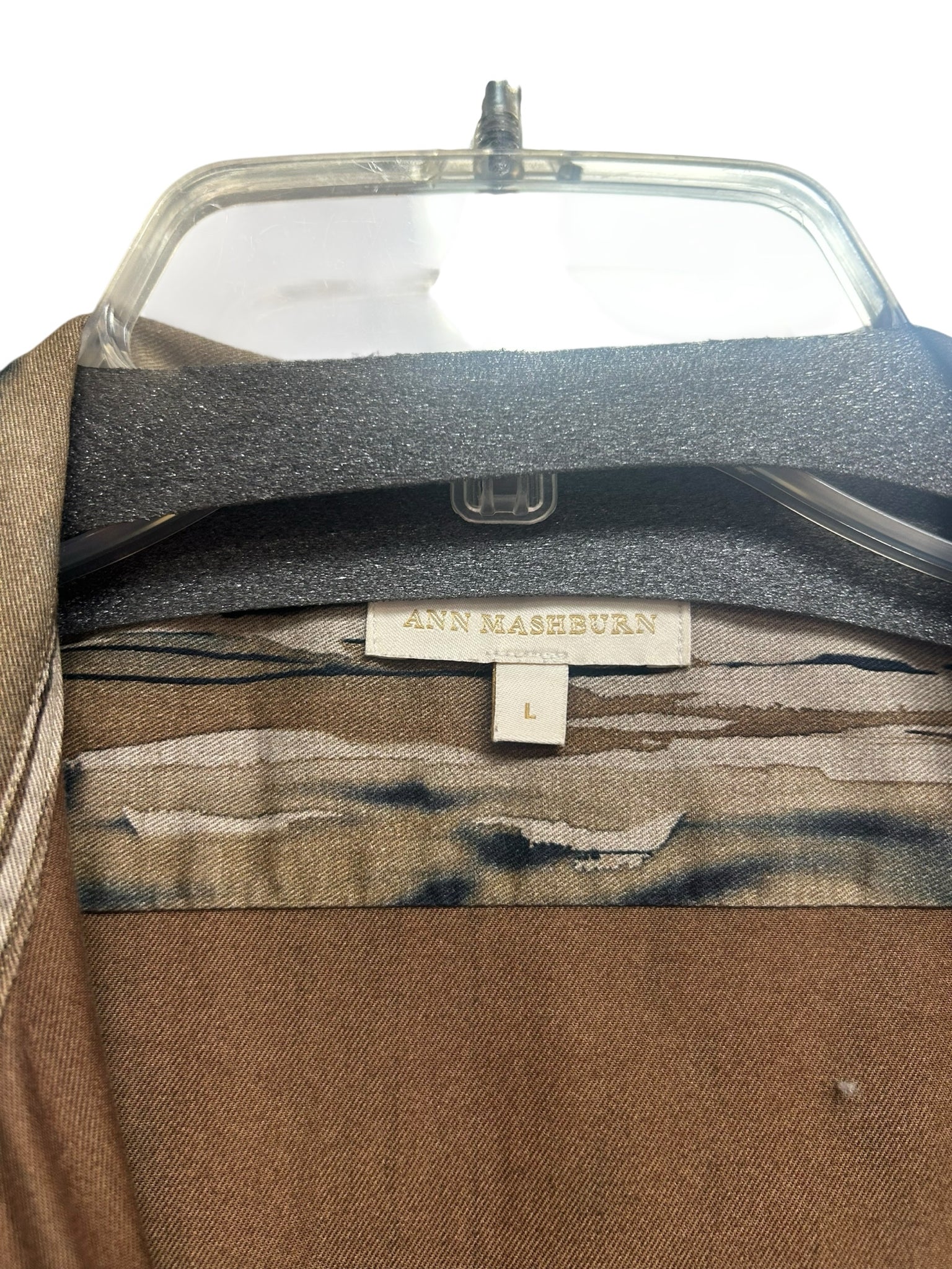 ANN MASHBURN ISLA TIERED SHIRT DRESS MAXI COTTON SIZE LARGE