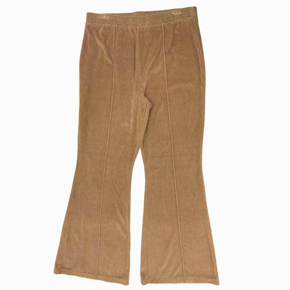 AERIE GROOVE ON VELOUR TAN FLARE PANT SIZE XL LONG