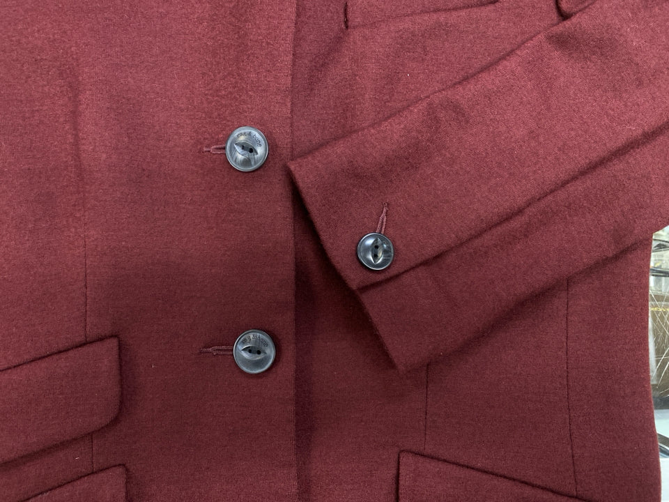 RAG & BONE SLADE JAPANESE WOOL BLAZER IN BLACK CHERRY SIZE 8