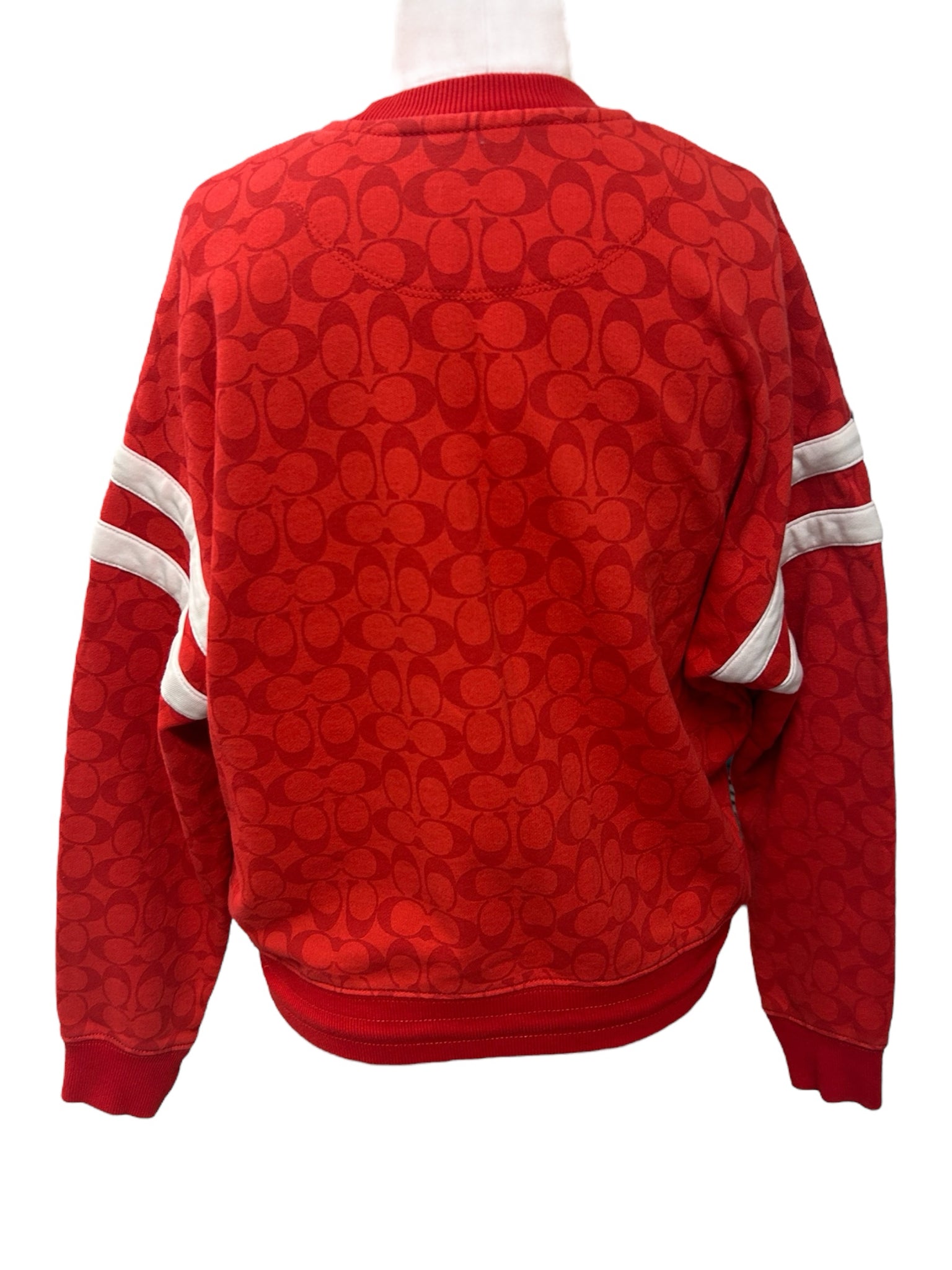 COACH SIGNATURE SPORTY SWEATSHIRT RED LOGO SIZE XS