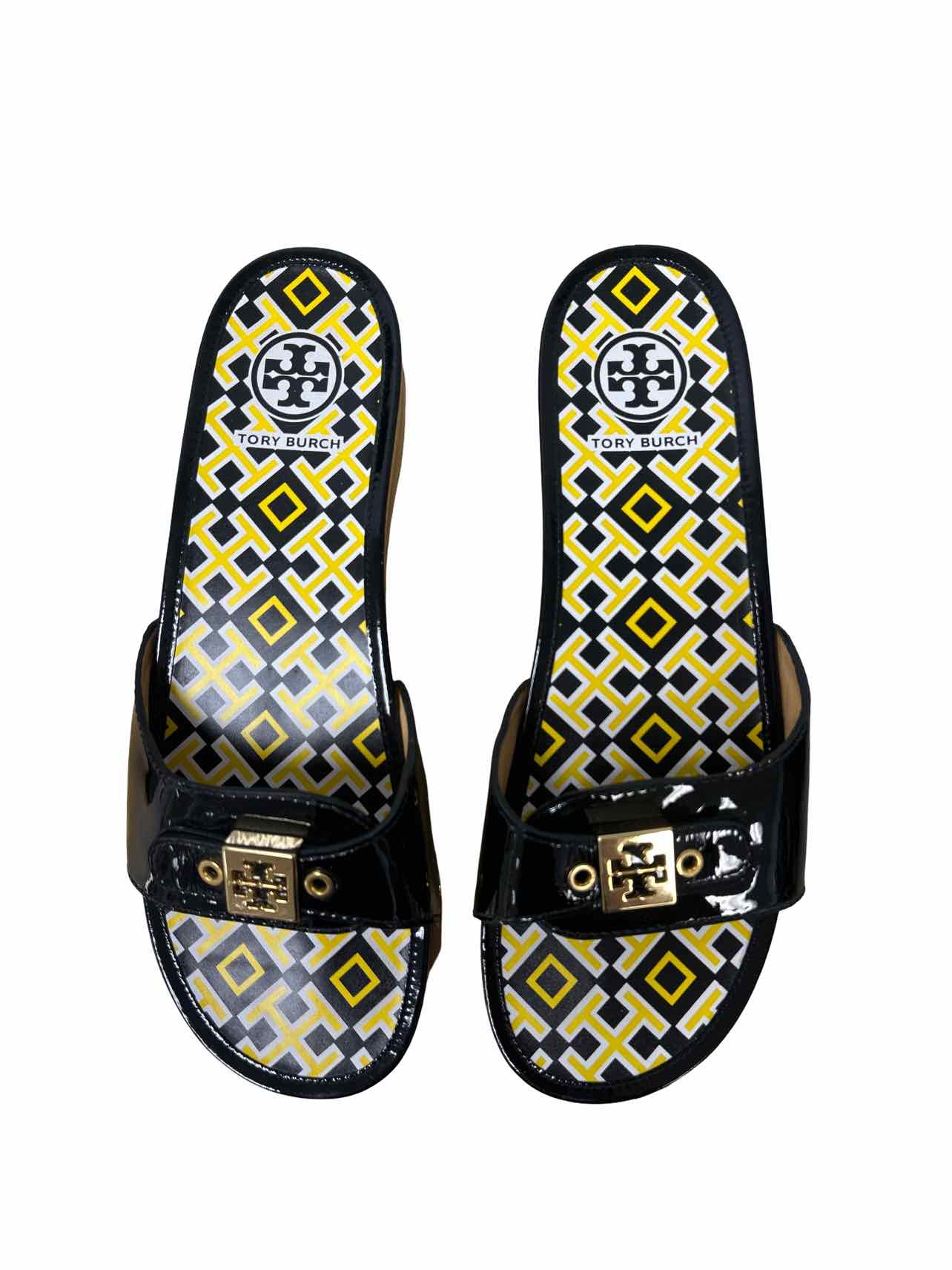 TORY BURCH DIXON WOOD CLOG PATENT LEATHER SIZE: 11