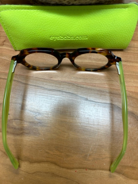 EYEBOBS SQUARE TOP TORTOISE CELERY GREEN READERS 1.5