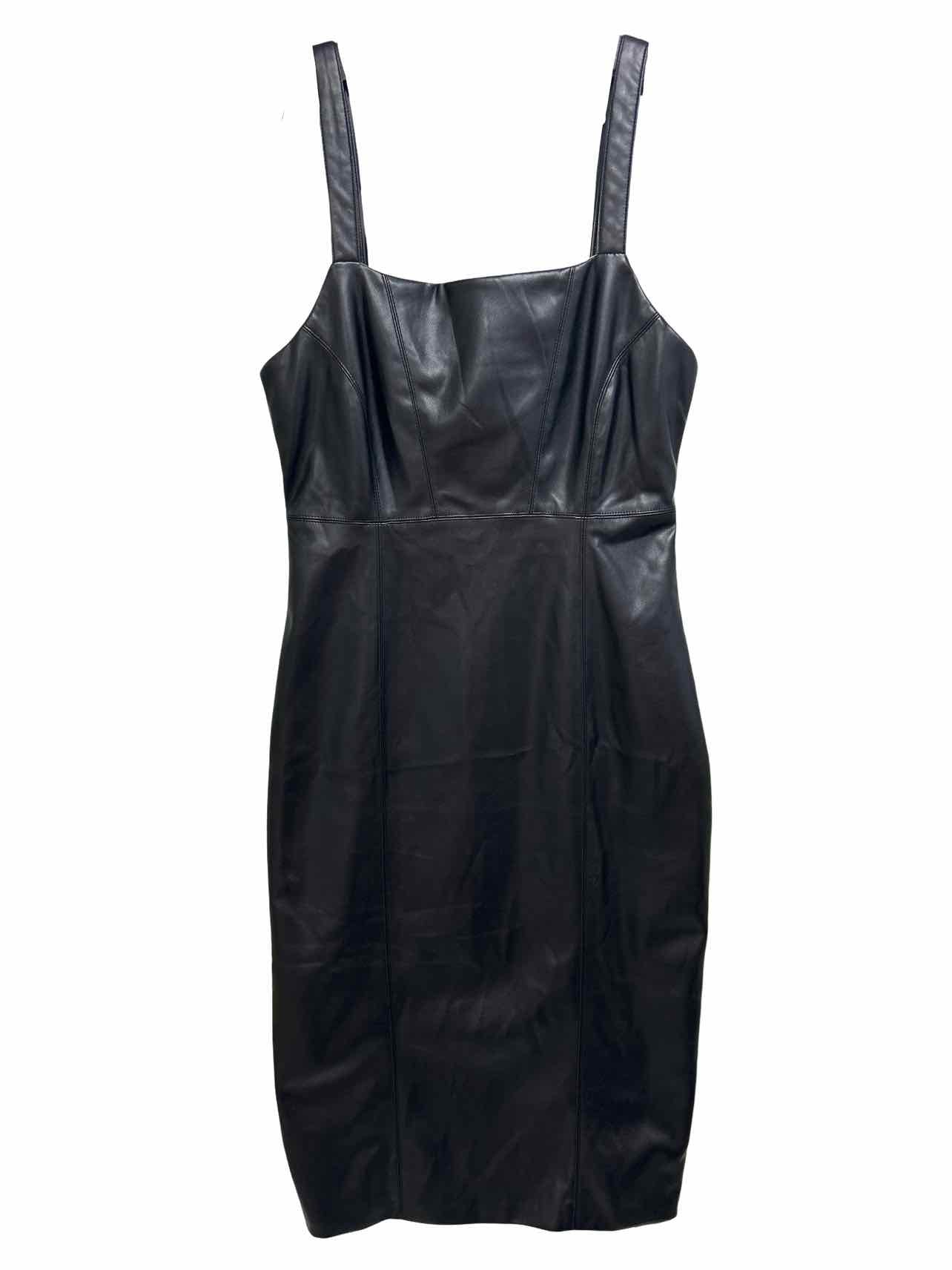 7 FOR ALL MAND KIND  VEGAN LEATHER MIDI SHEATH DRESS SIZE: M