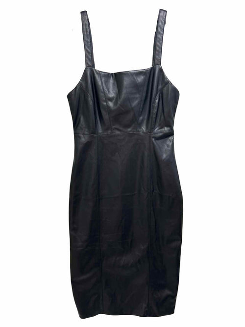 7 FOR ALL MAND KIND  VEGAN LEATHER MIDI SHEATH DRESS SIZE: M