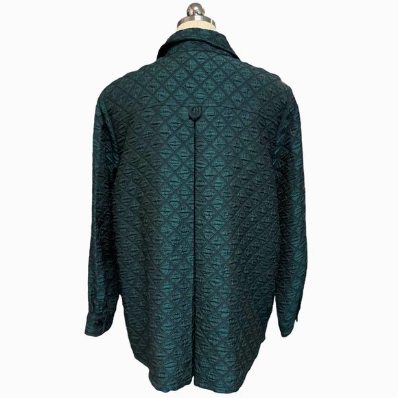 IC COLLECTION LAGENLOOK QUILTED DOUBLE POCKET TEAL TOPPER SIZE XL