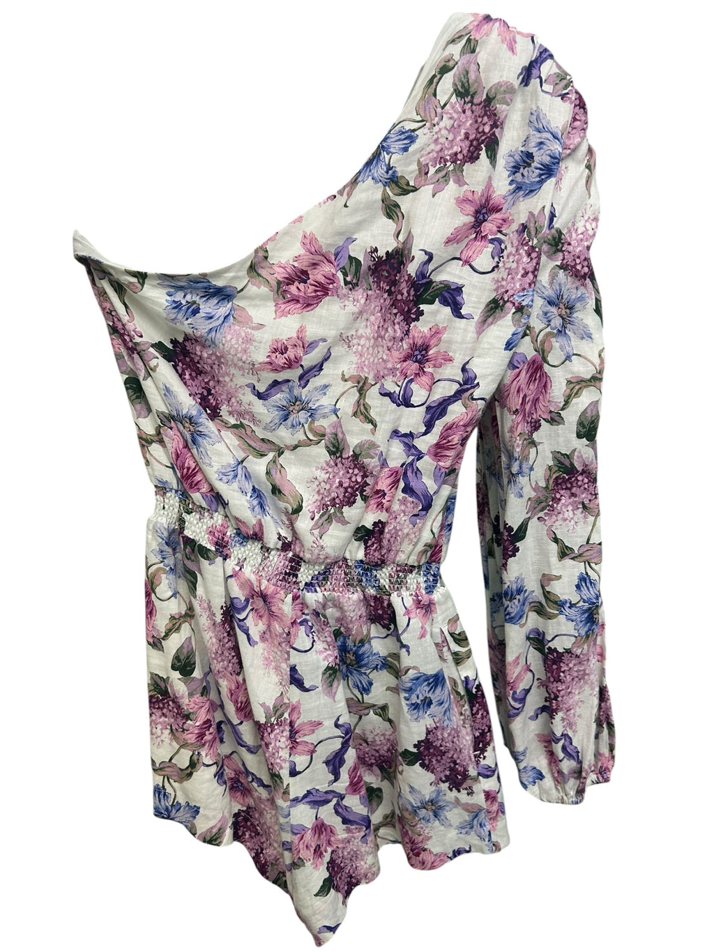 CAMI NYC SCOUT ONE SHOULDER ROMPER CLEMATIS FLORAL PRINT SIZE SMALL