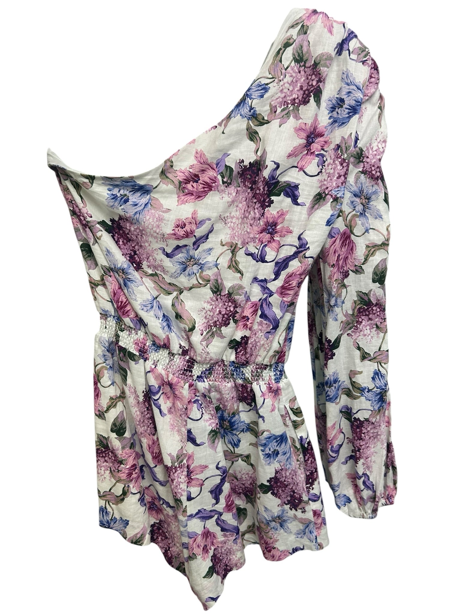 CAMI NYC SCOUT ONE SHOULDER ROMPER CLEMATIS FLORAL PRINT SIZE SMALL