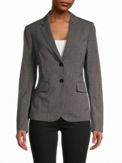 THEORY CARISSA CLASSIC CHECK BLAZER SIZE: 8