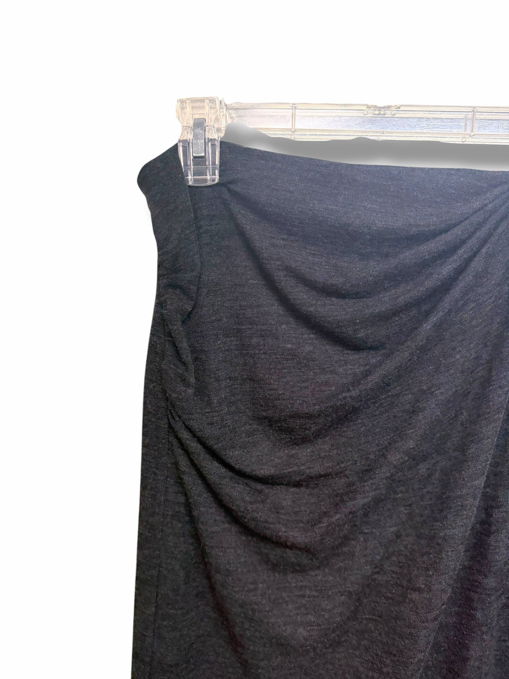 VINCE WOOL BLEND FAUX WRAP DARK GRAY KNIT SKIRT SIZE MEDIUM
