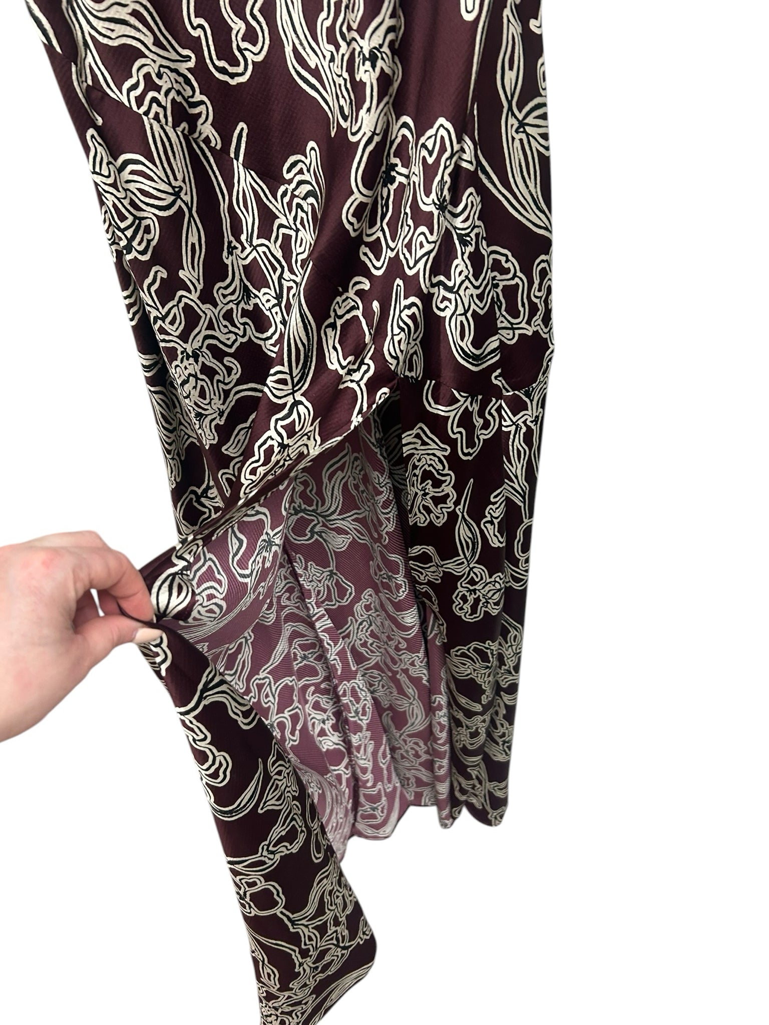 NICHOLAS BROWN PRINTED SILK ARIEL COWL NECK GOWN SIZE 8