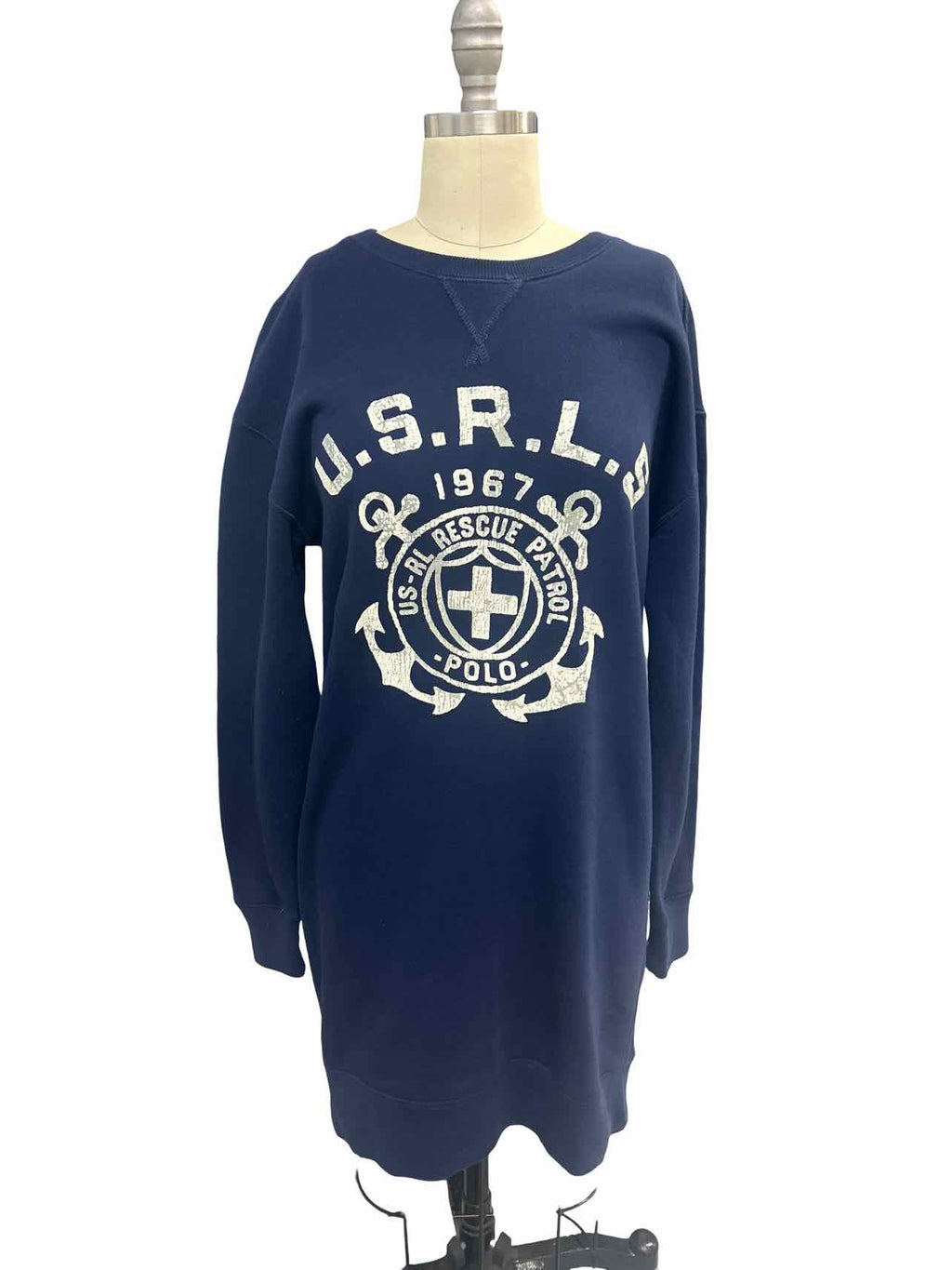 RALPH LAUREN POLO RESCUE PATROL NAUTICAL SWEATSHIRT DRESS SIZE: XS