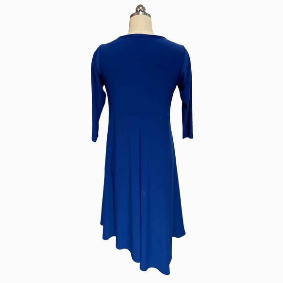 SYMPLI SLANTED POCKET ROYAL BLUE DRESS 3/4 SLEEVE SIZE 4