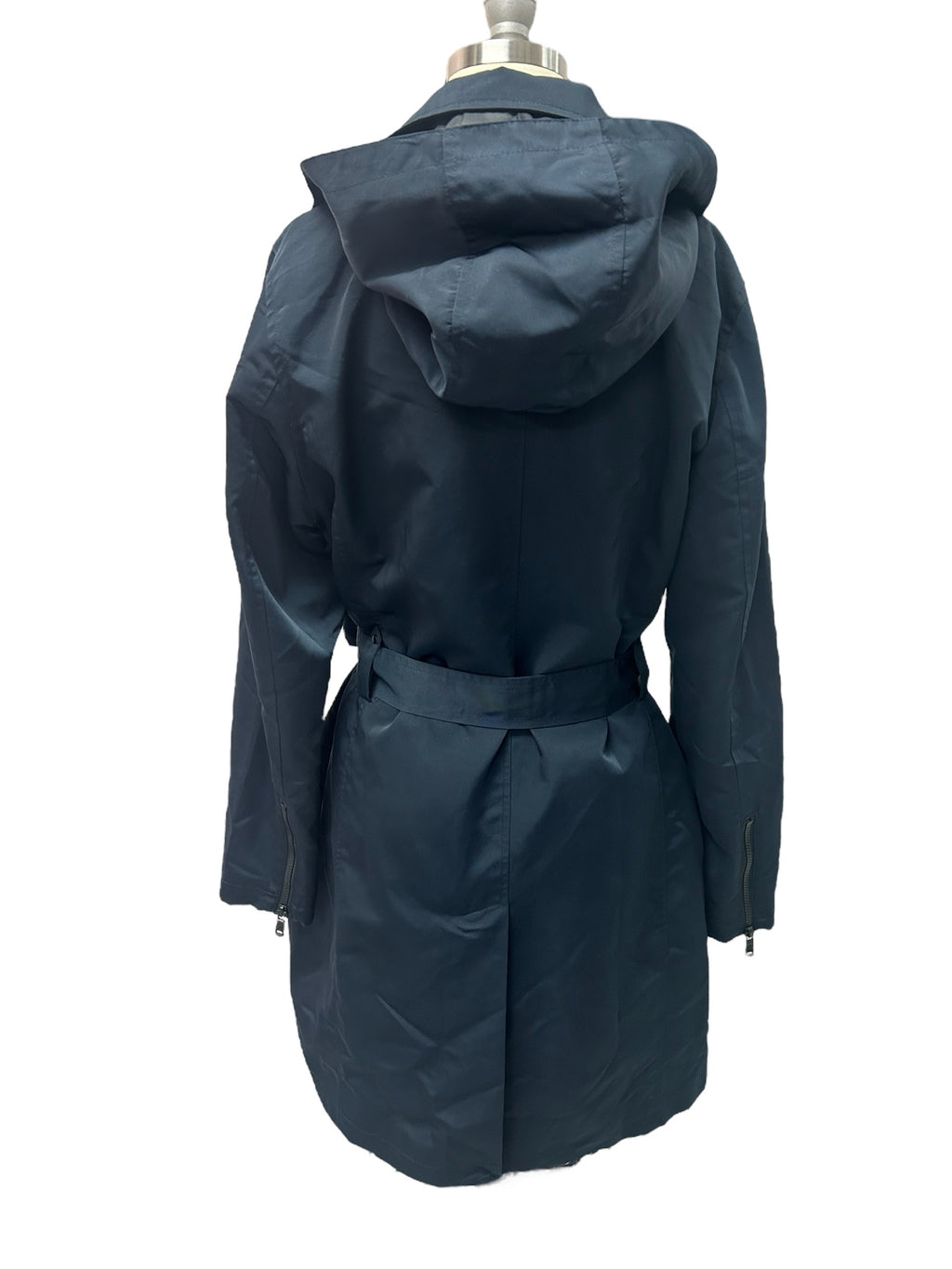 NEW AVEC LES FILLES NAVY  BELTED TRENCH COAT SIZE LARGE