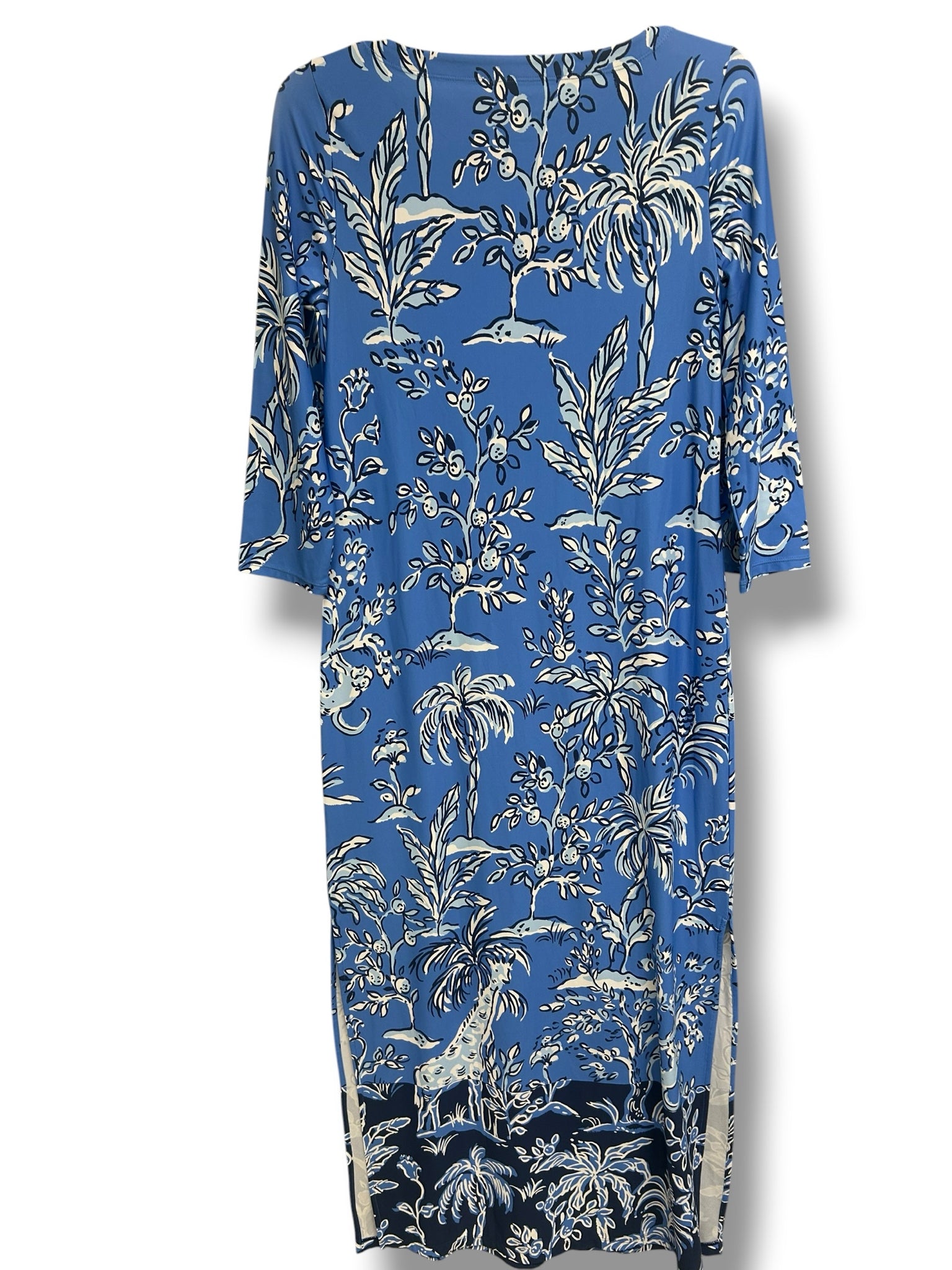 NWT LILLY PULITZER SERLINA UPF 50+ MAXI CHILLY LILLY PATTERN BLUE SIZE SMALL
