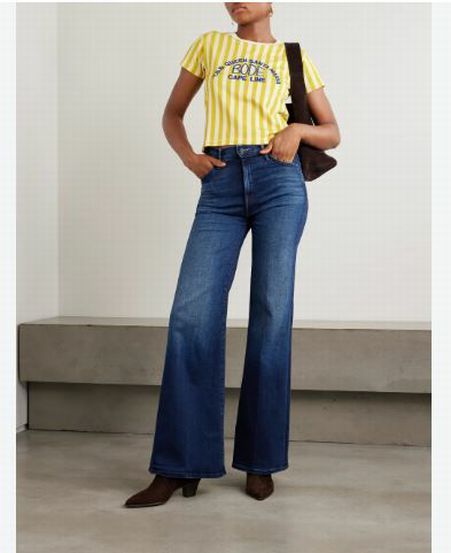 MOTHER JEANS HUSTLER ROLLER SNEAK FLARE LEG HEIRLOOM WASH SIZE 26