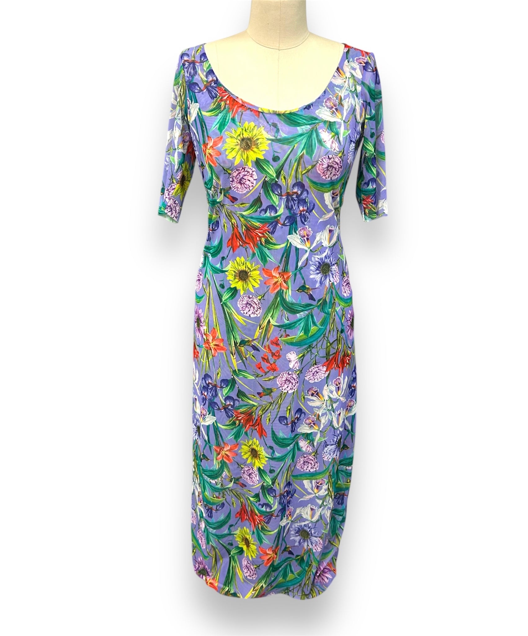 NEW! JOHNNY WAS DAPHNE MESH PRINT MIDI DRESS SIZE SMALL