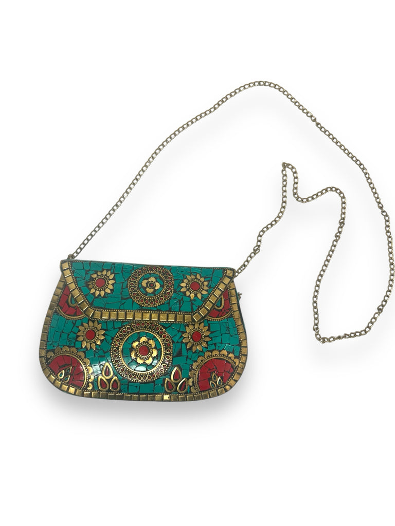 ANTHROPOLOGIE MANTIK KRAFT HARD SHELL AMOLI CLUTCH CROSSBODY
