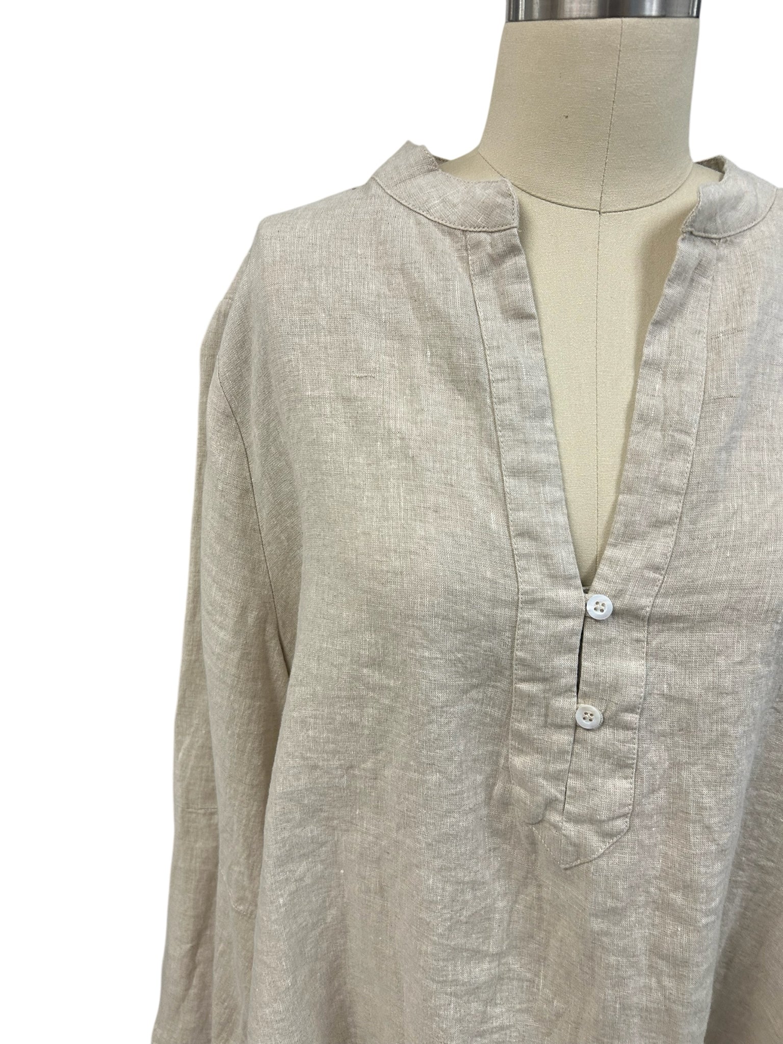 TUCKERNUCK NATURAL LINEN TATUM POPOVER TOP SIZE 2XL