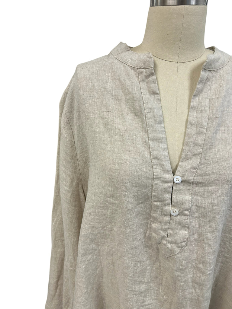TUCKERNUCK NATURAL LINEN TATUM POPOVER TOP SIZE 2XL