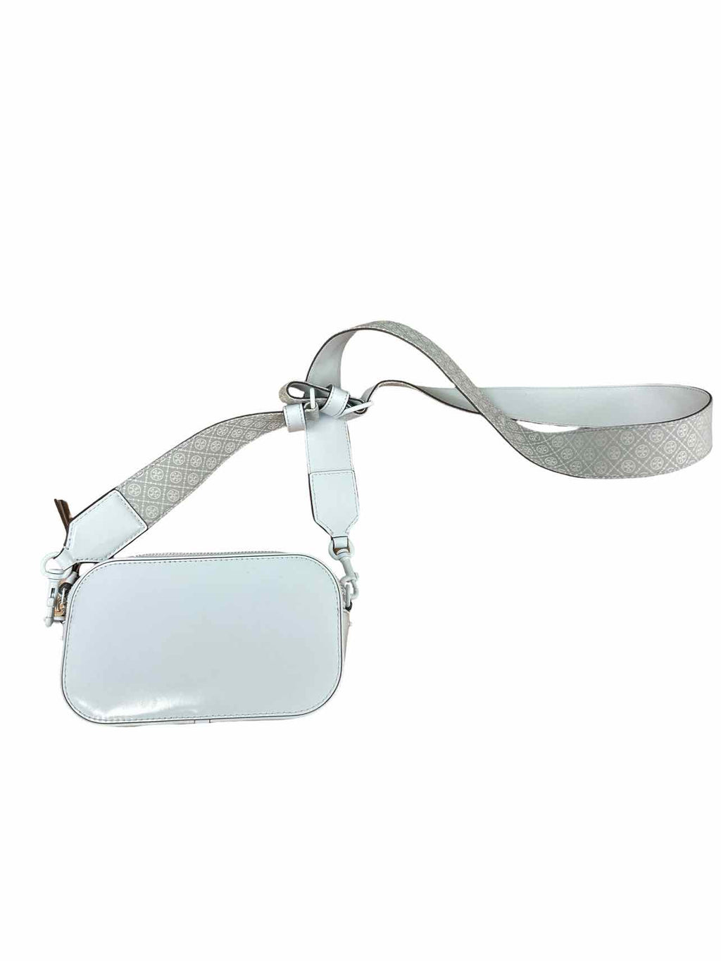 TORY BURCH MINI MILLER MONOCHROMATIC SMOOTH LEATHER CROSSBODY ICE BLUE