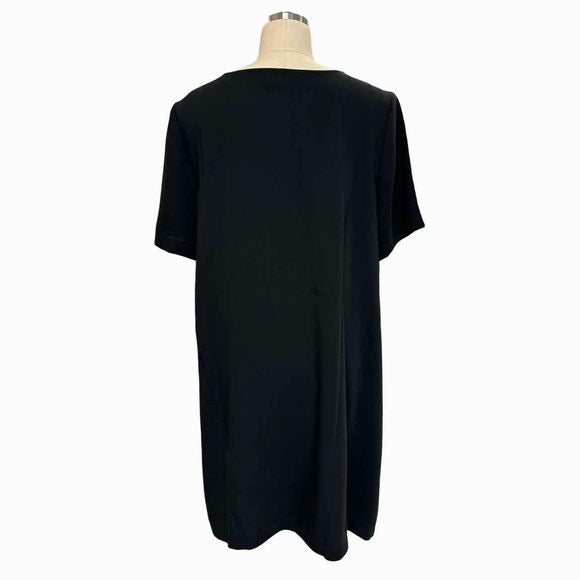 JJILL VNECK ALINE BLACK DRESS SIZE MED PET