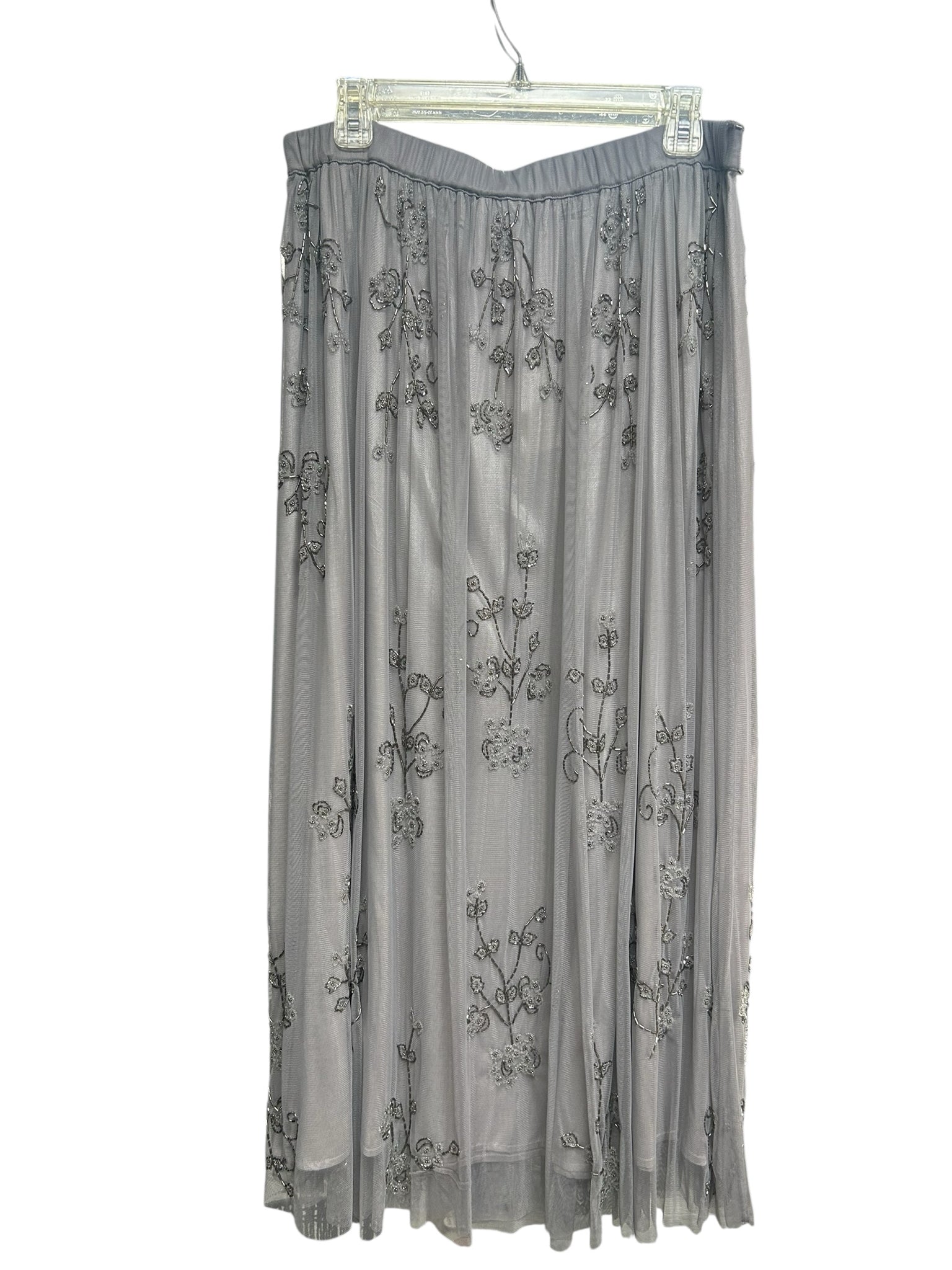 SUNDANCE BELLE OF THE BALL EMBELLISHED TULLE SKIRT NWT LIGHT GRAY SIZE MEDIUM