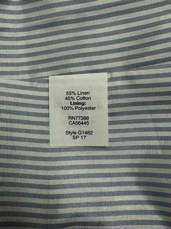 JCREW LINEN GINGHAM SCHOOLBOY BLUE/WHITE BLAZER SIZE 4