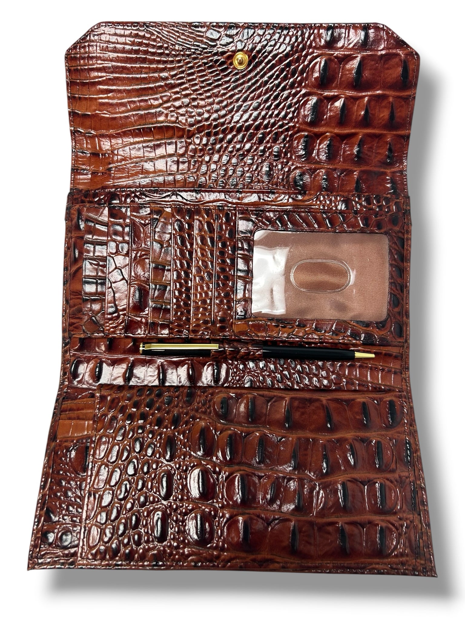 BRAHMIN CORDELIA CROC EMBOSSED WALLET IN PECAN MELBOURNE