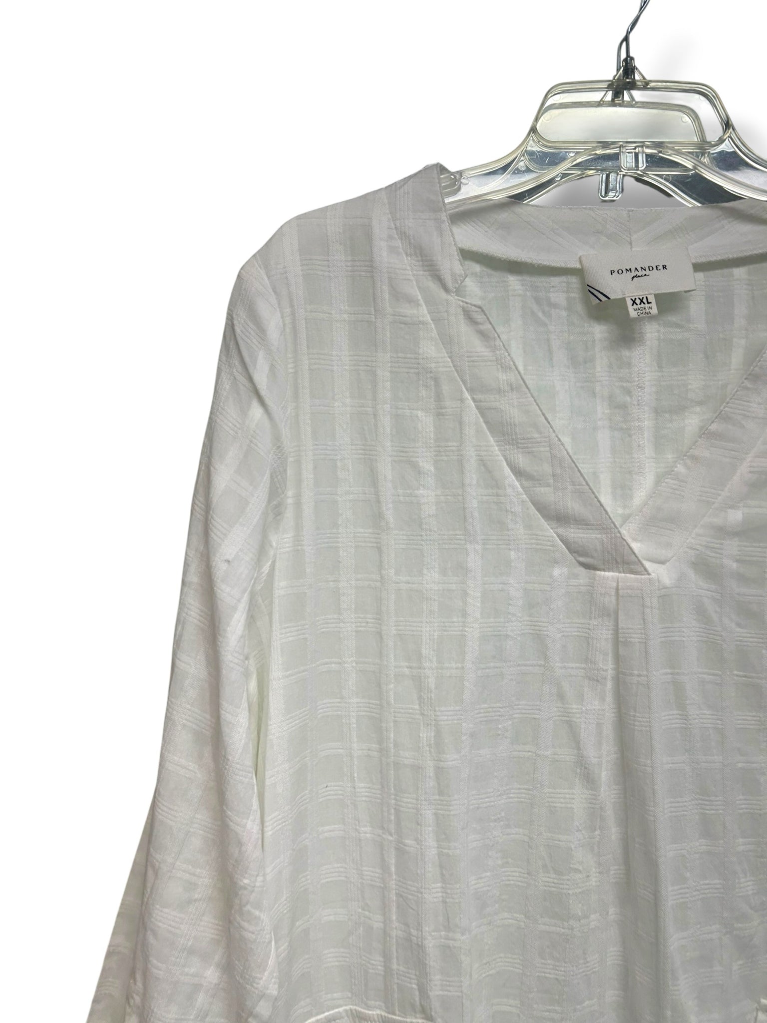 POMANDER PLACE TUCKERNUCK WHITE CAROLINA CAFTAN MINI TUNIC SIZE XXL