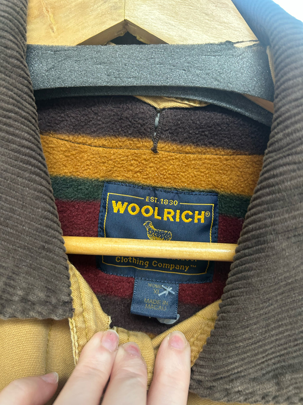 VINTAGE WOOLRICH SADDLE BARN CHORE JACKET FLEECE LINED SIZE XL