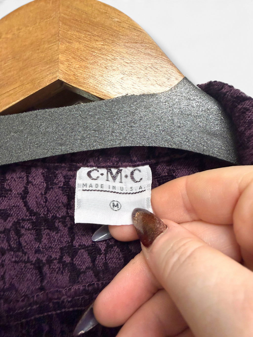 CMC COLOR ME COTTON STRETCH KNIT PLUM TOPPER JACKET SIZE MEDIUM